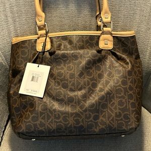 NWT Calvin Klein khaki camel tote.
